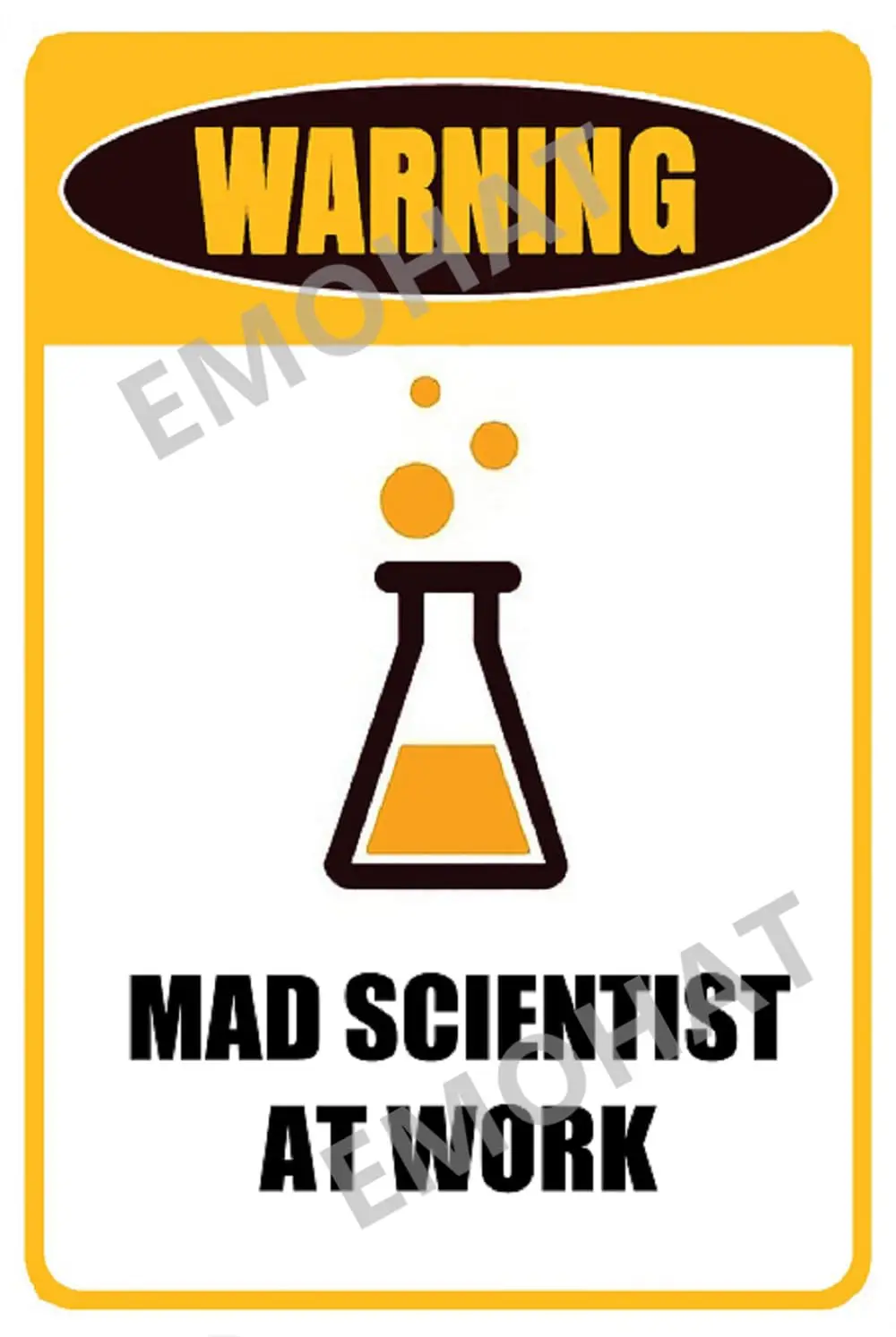 Funny Warning sign Mad Scientist at work Wall Decor Laboratory Signs Wall Art Decorations Science Poster for Chemistry Clas sign