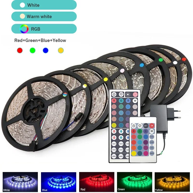 Only Led RGB Strip IP65 Waterproof 4Pin Warm White/ Red/ Green/ Blue/ Yellow 3528/5050 DC12V 60LEDs/m 5m/roll Flexible LED Light