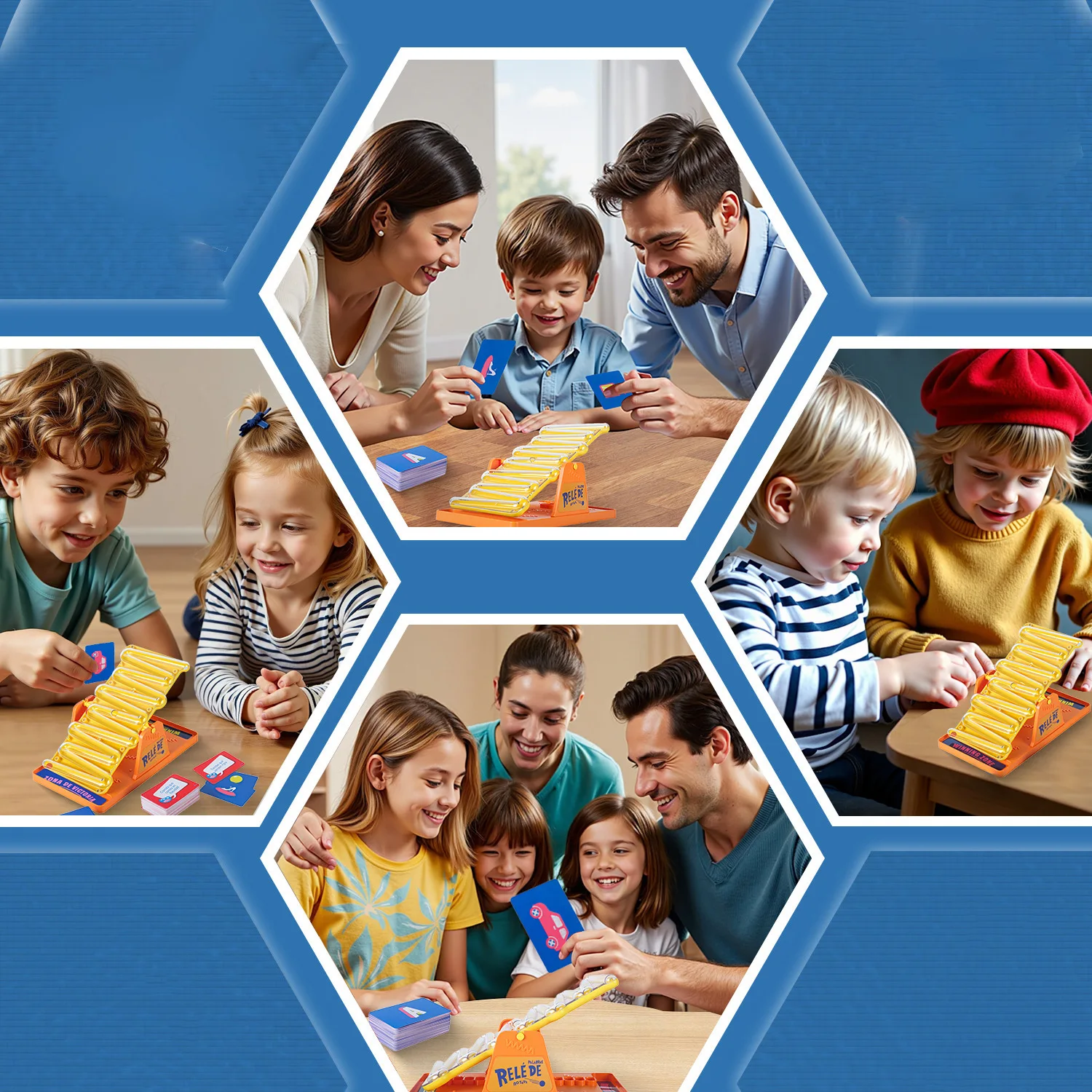 Tilt N Shout, a tabletop puzzle game toy for interactive two-player timed play, featuring a balance beam competition board game.