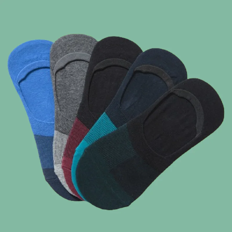 Chaussettes invisibles pour hommes, coton peigné, silicone, non ald, printemps et été, bouche peu profonde, bateau, 3/6, 2024 paires