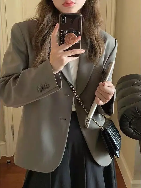 

Повседневная женская куртка в британском стиле, весна-осень 2025, универсальная, маленький размер, из полиэстера