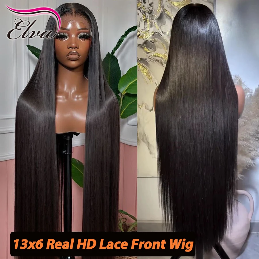 Elva Ultra Fitted 13X6 Glueless Wig Human Hair Ready To Wear Skinlike HD Lace Straight Human Hair Lace Frontal Wig Brazilian
