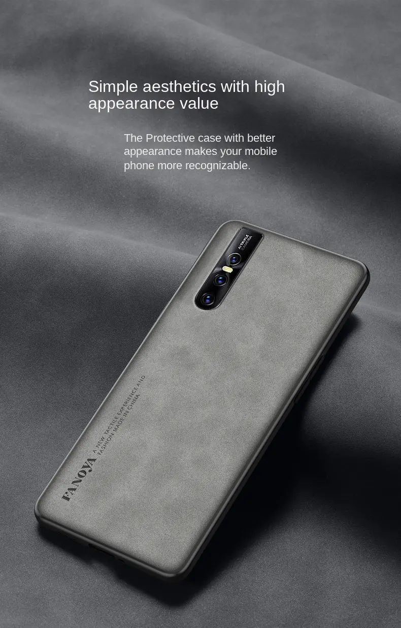 Vivo V15 Pro V15Pro Case PU Leather Skin Shockproof Hard Matte Back Cover Phone Case Silicone Bumper for Vivo V15 Pro 1818