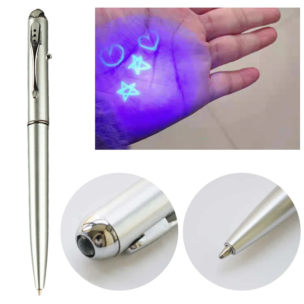 

Invisible Ink Pen Anti-Counterfeit Novelty Ballpoint Pens With UV Light LED Disappearing Ink Markers Plastic Secret Ballpoin Pen