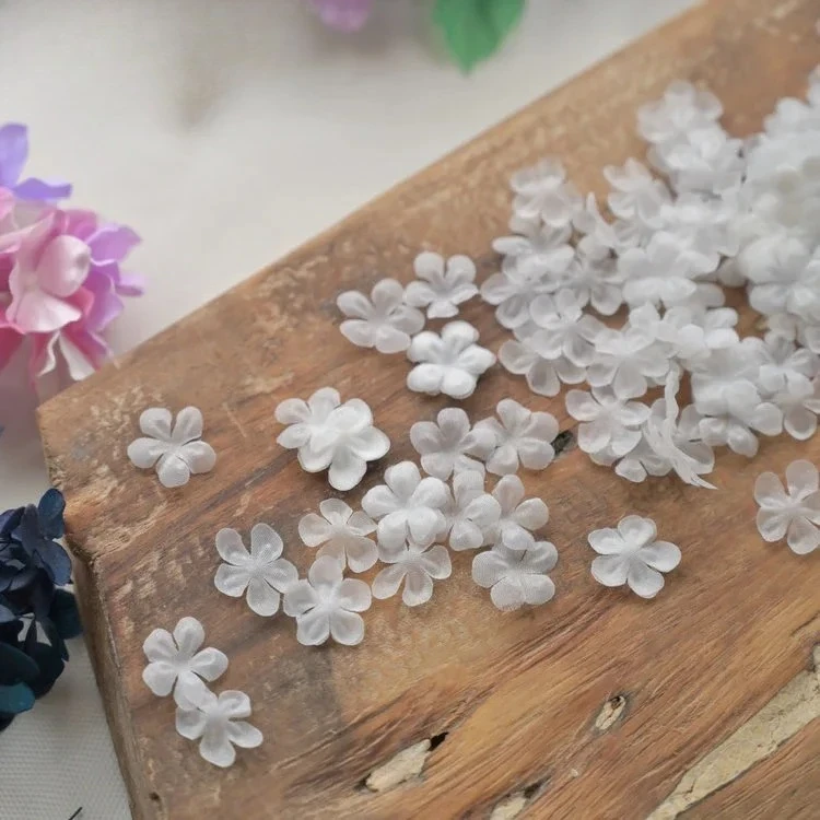 

1000-200-100PCS.1.5CM Organza Cloth Art Petal.Doll Clothes Headdress Handmade 3D Flowers Material DIY Weeding Dress Accessories