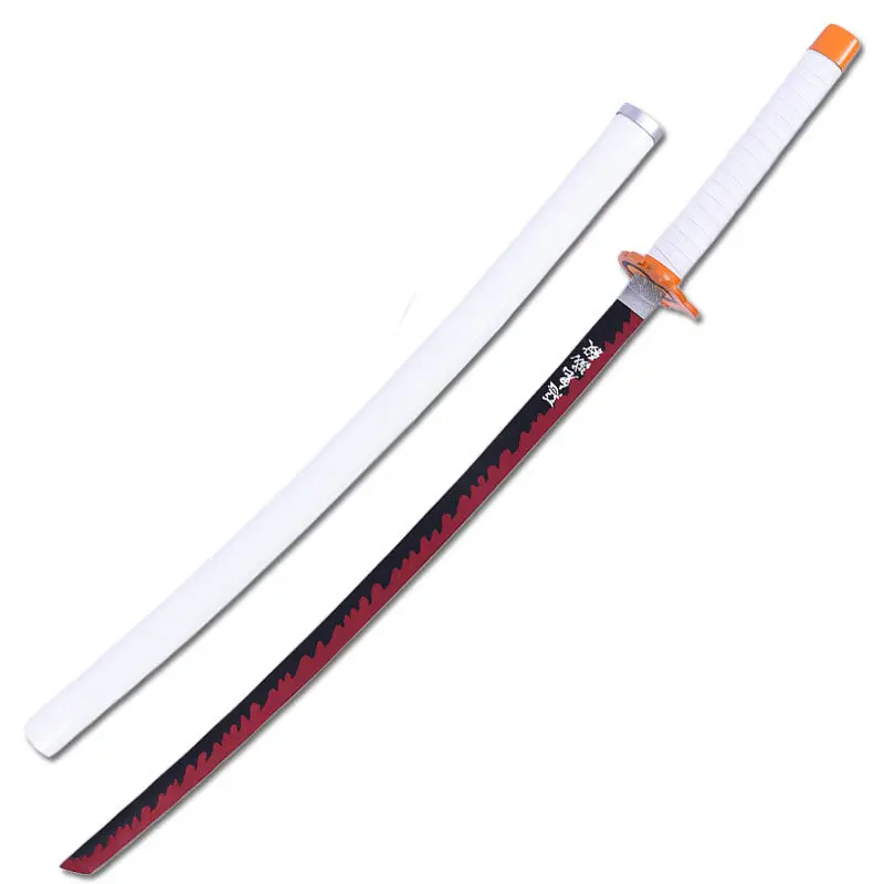 [Funny] 104cm Cosplay Anime Demon Slayer: Kimetsu No Yaiba weapon Tanjirou Kamado Fire Spirit Shen Le wooden Sword Costume party