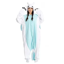 Weißes Tier Kigurumi Erwachsene Onesies Frauen Männer Pyjama Halloween Kostüme Cosplay Overall Weihnachts geschenk