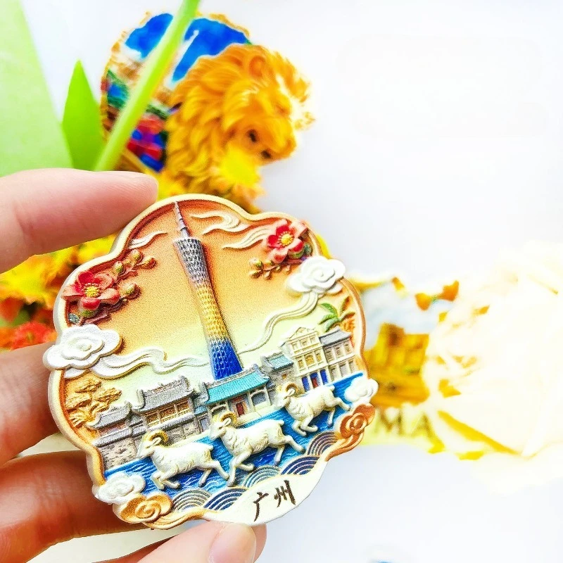 Guangzhou China Fridge Magnet - Iconic 3D Canton Tower Souvenir Unique Southern City Gift for Travel & Modern Home Decor
