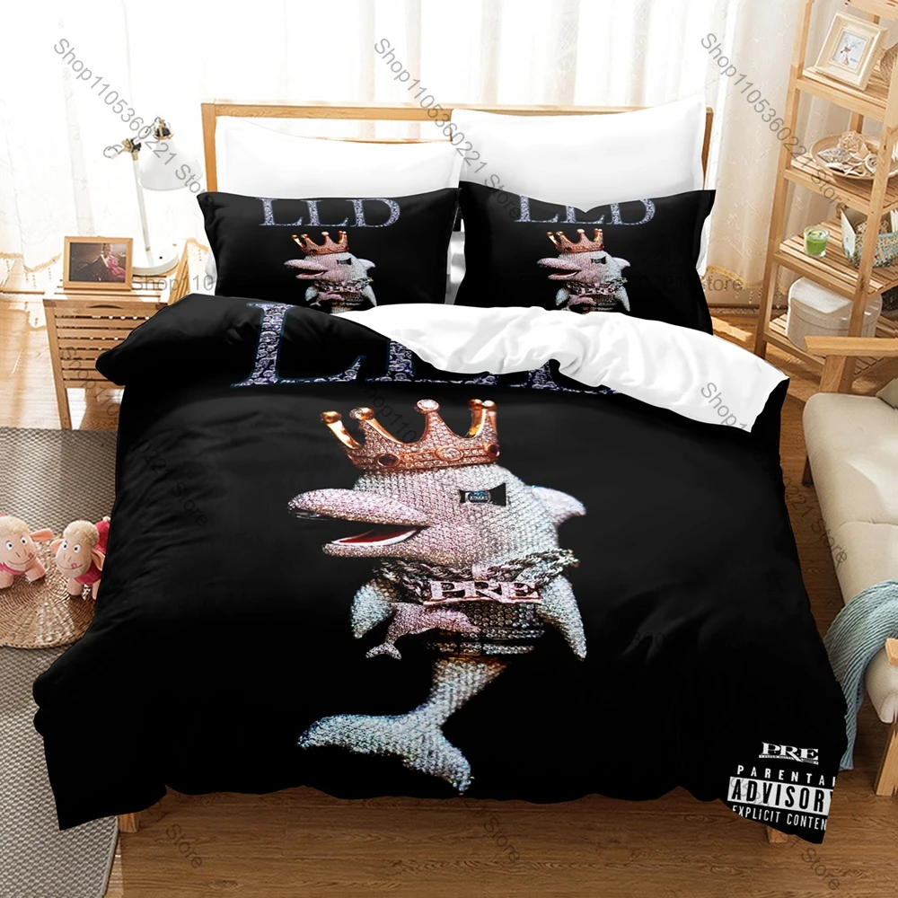 Trendy Young Dolph Printed Bed Set 3PCS Duvet Cover Two Pillowcases Stylish Bedroom Ornament For Music Fans