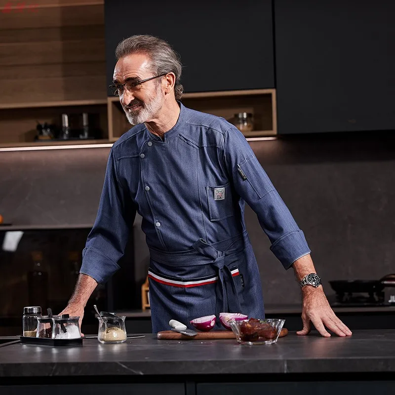 ホテルシェフ制服レストランシェフ作業服ケーキショップパン屋洋食レストランウェイター秋のキッチン服