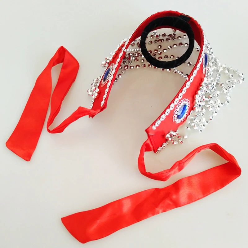 Chiński mongolski kostium taneczny nakrycie głowy kobiety mężczyźni występ taneczny na scenie nakrycia głowy kapelusz etniczna miska taniec akcesoria do włosów dla dzieci