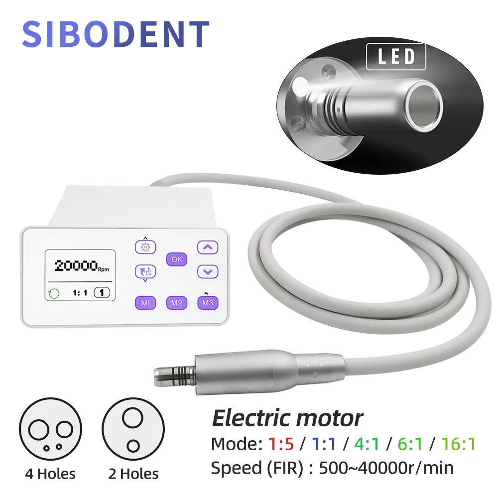 

Dental Electric Micromotor LED Brushless Motor Polishing For E-Type Connection Optical Low Speed Handpiece Stable Power