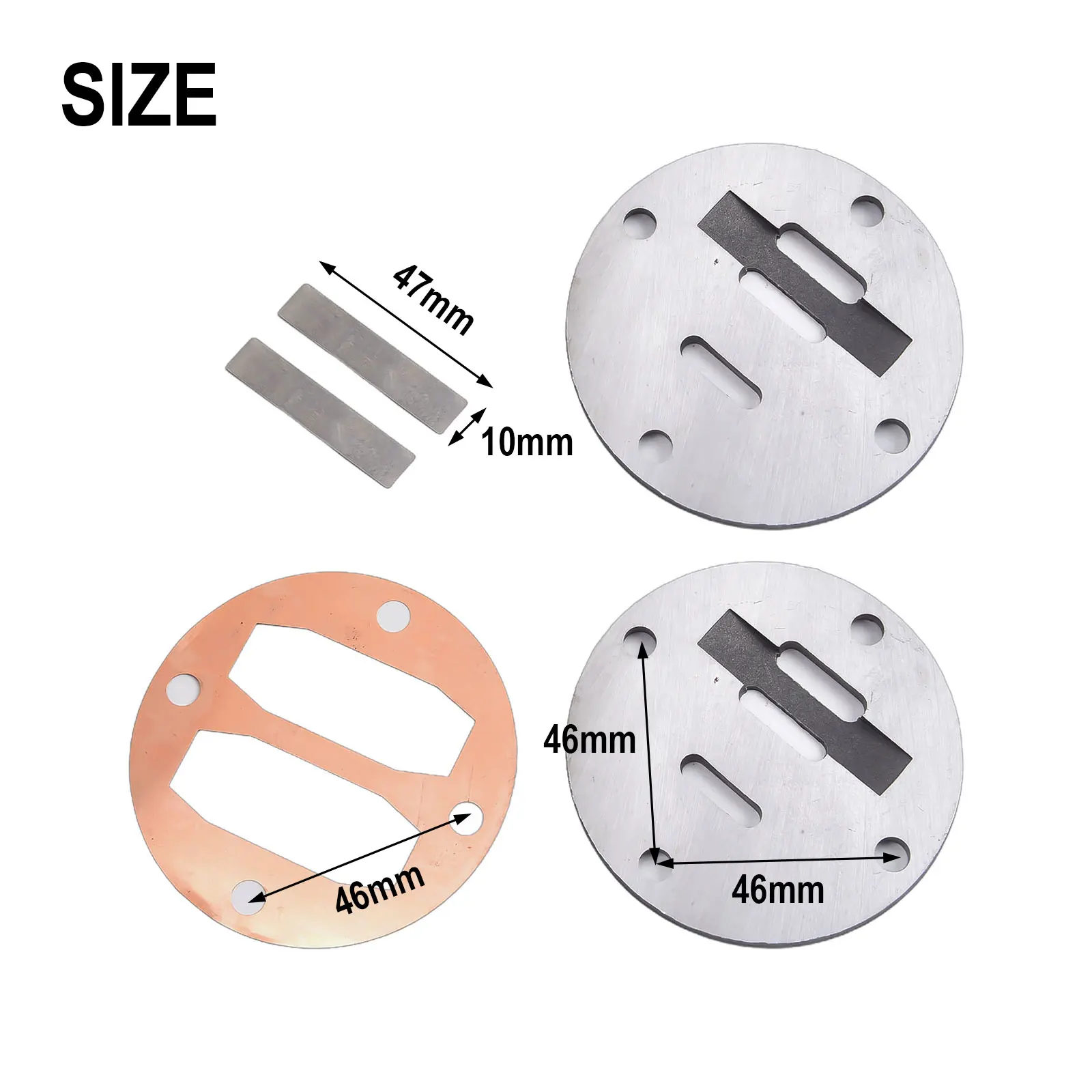 Valve Plate Set for Tape Air Compressor Suitable for Air Cylinder Head for durable Metal Material 46mm Hole to Hole