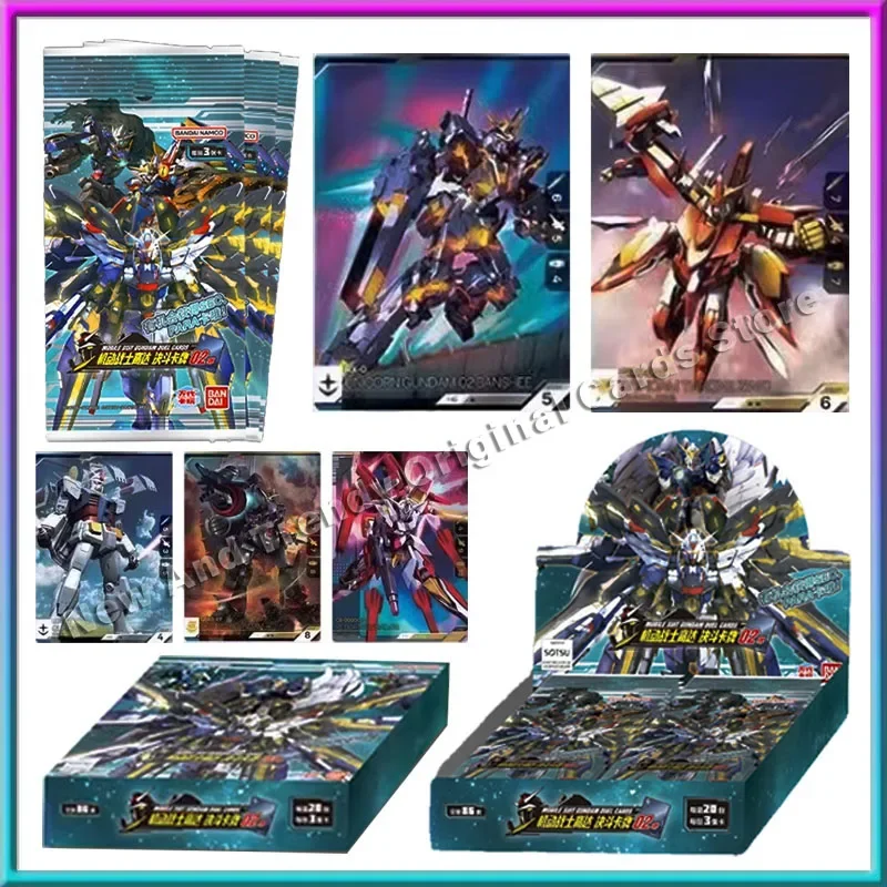 Original Bandai GUNDAM 02 Anime Character Game Collection Chinese Version Card Children Toys Surprise Holiday Gifts