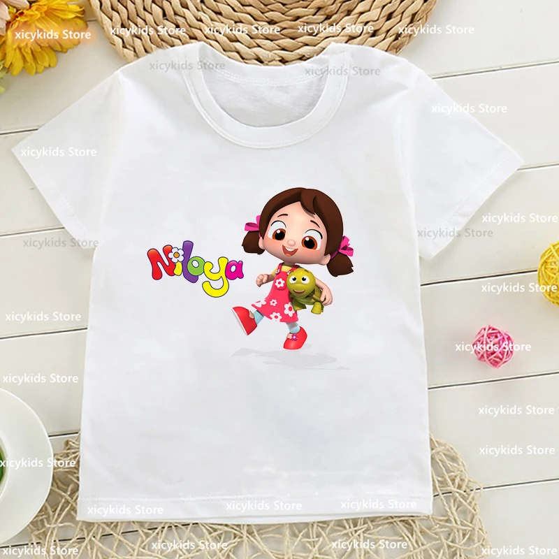 

Kawaii Girls T-Shirt Cute Niloya Musician Cartoon Print Girl Clothes Summer Short Sleeve Shirt Tops Fashion Kids Clothes T Shirt