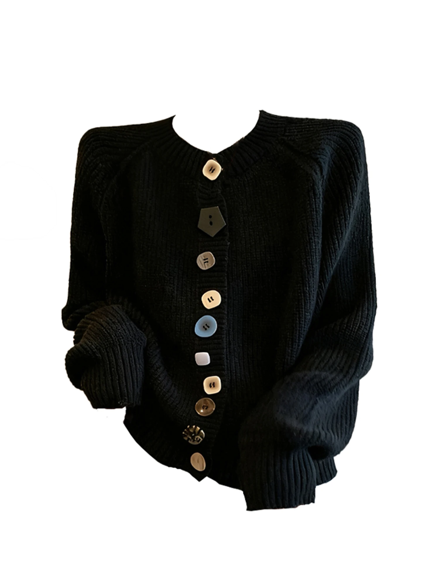 

Женский черный готический вязаный кардиган в стиле эмо, винтажный джемпер 2000-х годов, вязаный кашемировый свитер с длинными рукавами, осень-зима