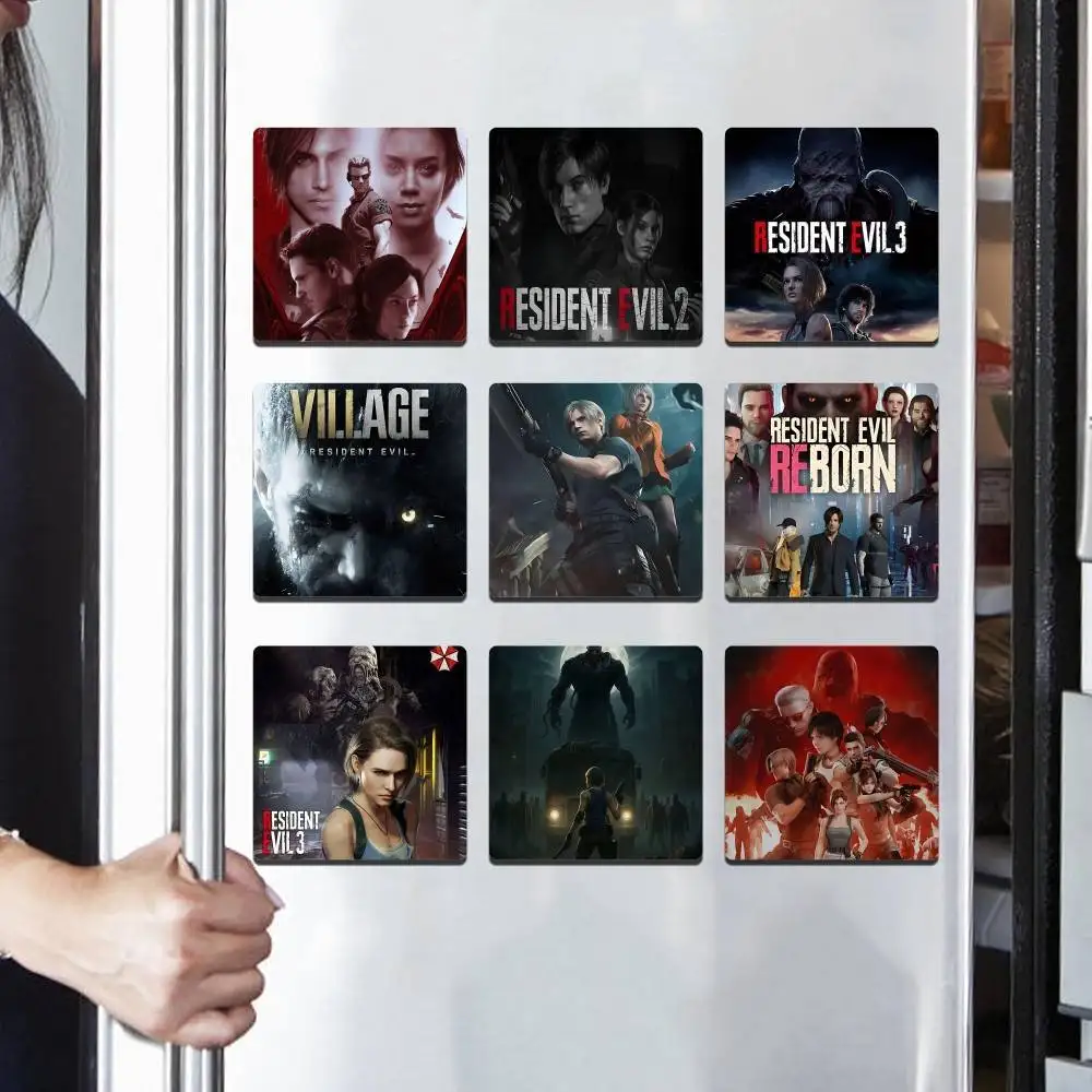 Best R-Resident Eviles Horror Movie Photo Fridge Magnet Square Stickers Personalize Home Decor Souvenirs Gift