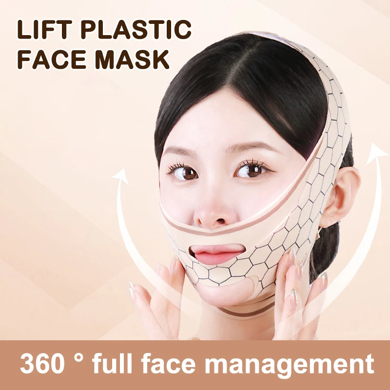 Chin Cheek Slimming Bandage V Shape Line Lifting Mask Elastic Polyester Face Mask Beauty Health Anti Wrinkle Strap Band Sleeping