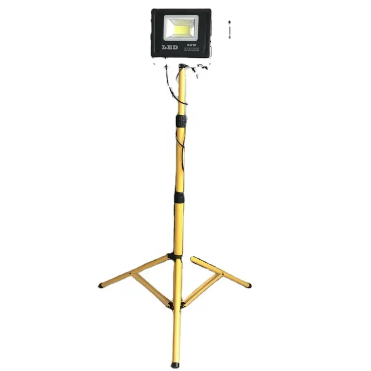 Site Telescopic Tripod Stand Light Portable 110v-265v Rechargeable Led Flood Working Light50W100W200Watt Floodlight tripod