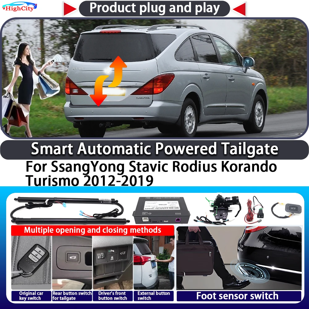 

For SsangYong Stavic Rodius Korando Turismo 2012-2019 Smart Automatic Powered Tailgate Key Control Trunk Close Power Tailgate