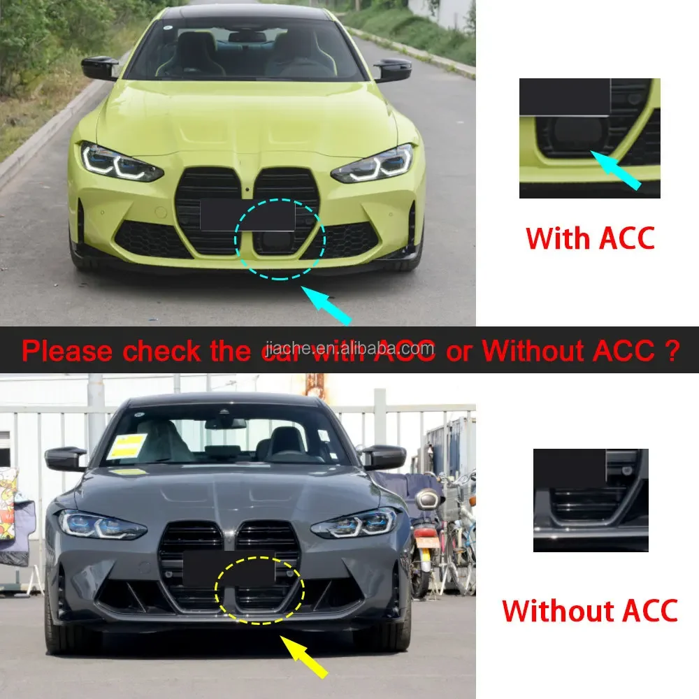 Dry Carbon Fiber Front Bumper Mesh Grill for BMW 3 4 Ser G80 M3 G82 G83 M4 2021+ Front Grill Frame Car Decoration Body Kits FRP
