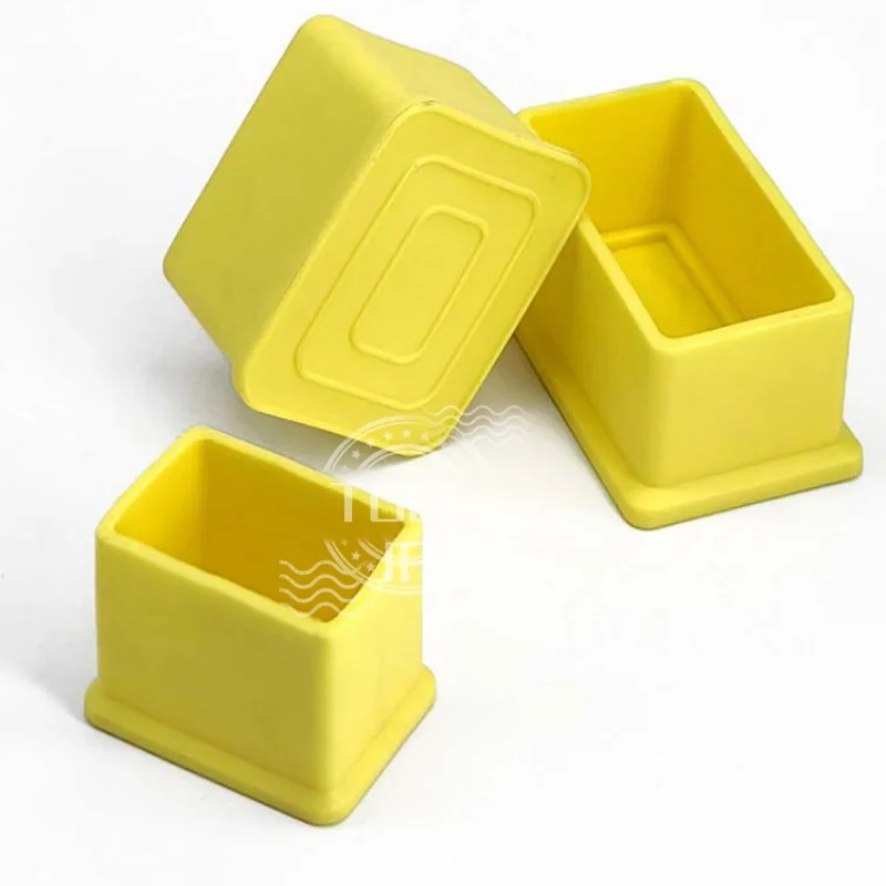 4 قطعة بولي كلوريد الفينيل الأصفر لينة أنبوب مطاط كم غطاء أنبوبي الجدول كرسي القدم عدم الانزلاق وسادة الغطاء الواقي 22-40 مللي متر ل ساقن مربعة/مستديرة #4