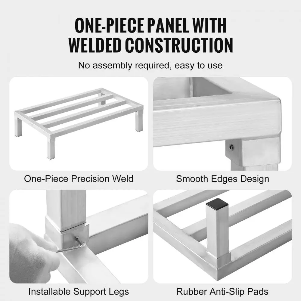 Aluminum Storage Dunnage Rack Stationary 36x20x8 Inch Heavy Duty Shelf Organizer