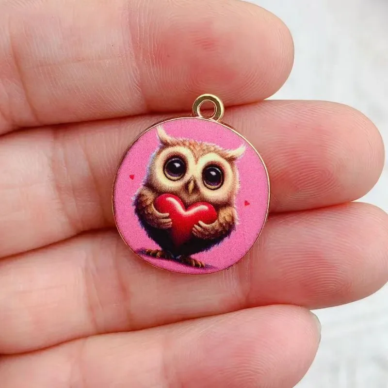 10pcs Owl Cat Enamel Beads Charms Pendants for Jewelry Making Floating Metal Women DIY Necklace Bracelet Earrings Accessories