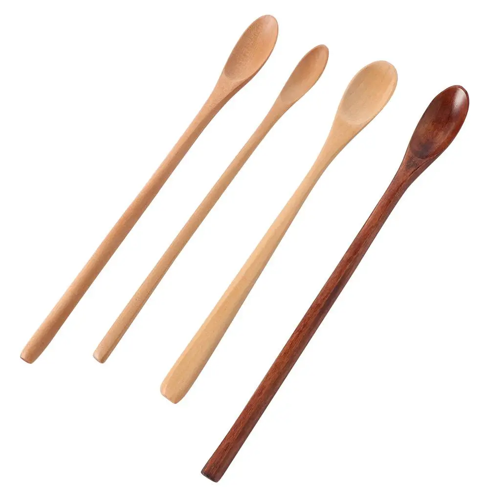 

Wood Spoons Cooking Honey Sugar Spoon Tea Coffee Stirring Spoons Long Handle Honey Tea Coffee Soup Scoops Kitchen Accessories