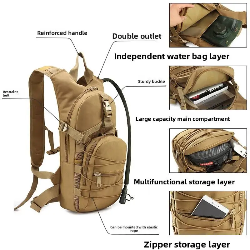 Multi-function Off-Road Hiking Water Bag Backpack Mountain Bag for Trail Running Hydration Pouch Tactical Rucksack Camp Bike 18L