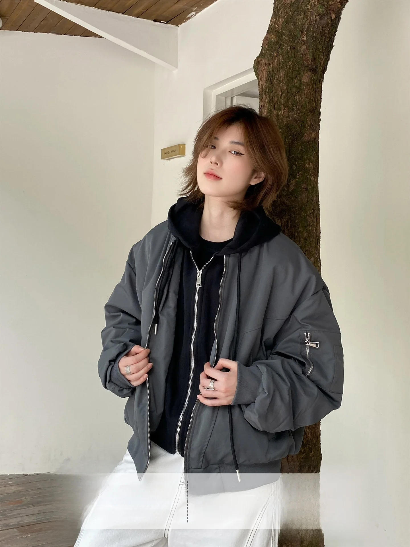 

Куртка Ja Street Sle с капюшоном из хлопка, в американском стиле, для пар, без бренда, винтажная, свободного кроя, с длинными рукавами, на молнии