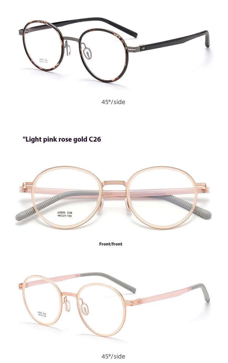 ALICIA Herrenmode Retro Runde Brille Kleine Größe Gläser Ultraleichte TR90 Brillen Optische Verordnung Rahmen Neu – Detail 7