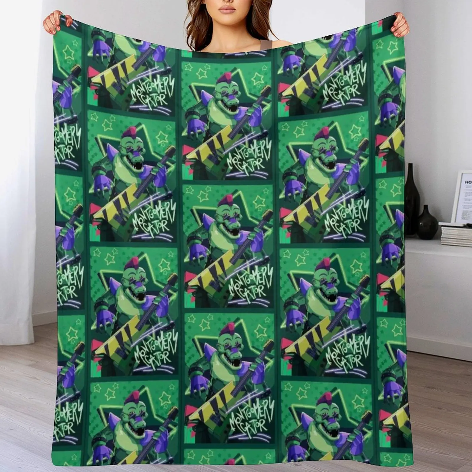 Fnaf Monty Montgomery Gator Five Nights Security Throw Blanket christmas gifts Soft Plaid For Decorative Sofa Single Blankets