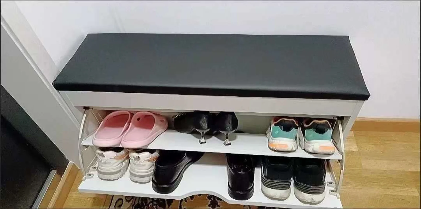 Multifunctional Shoe Bench Storage Stool, Entryway Hallway Organizer  Easy Assembly Modern Entry Bench for Living Room Bedroom