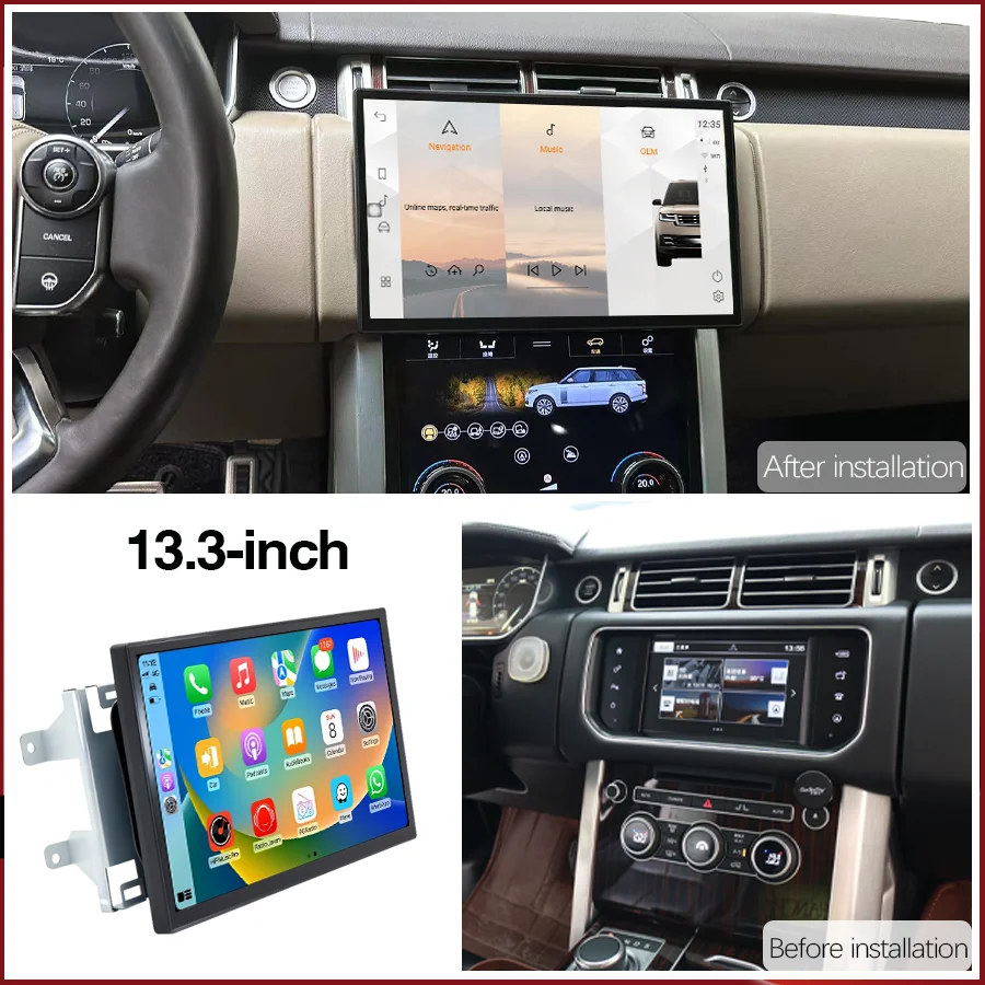 13.3 inch Radio Carplay For 2013-2017 Land Rover Vogue L405 multimedia player and Android screen Bosch Harman