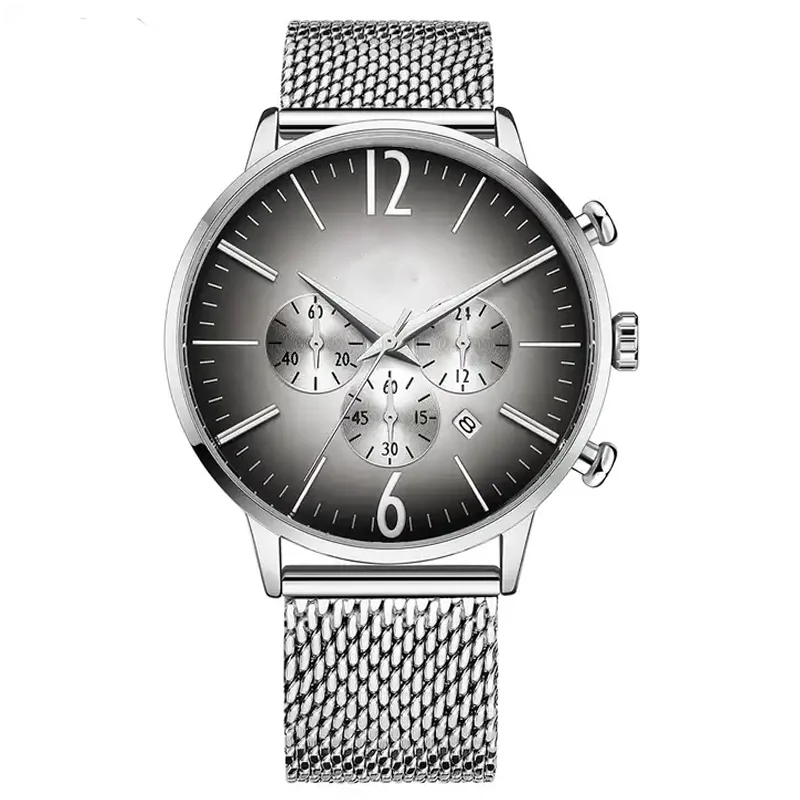 

Multi Functional Watch with Men's Timing Movement, Calendar Watch, Waterproof Steel Belt Mesh Watch