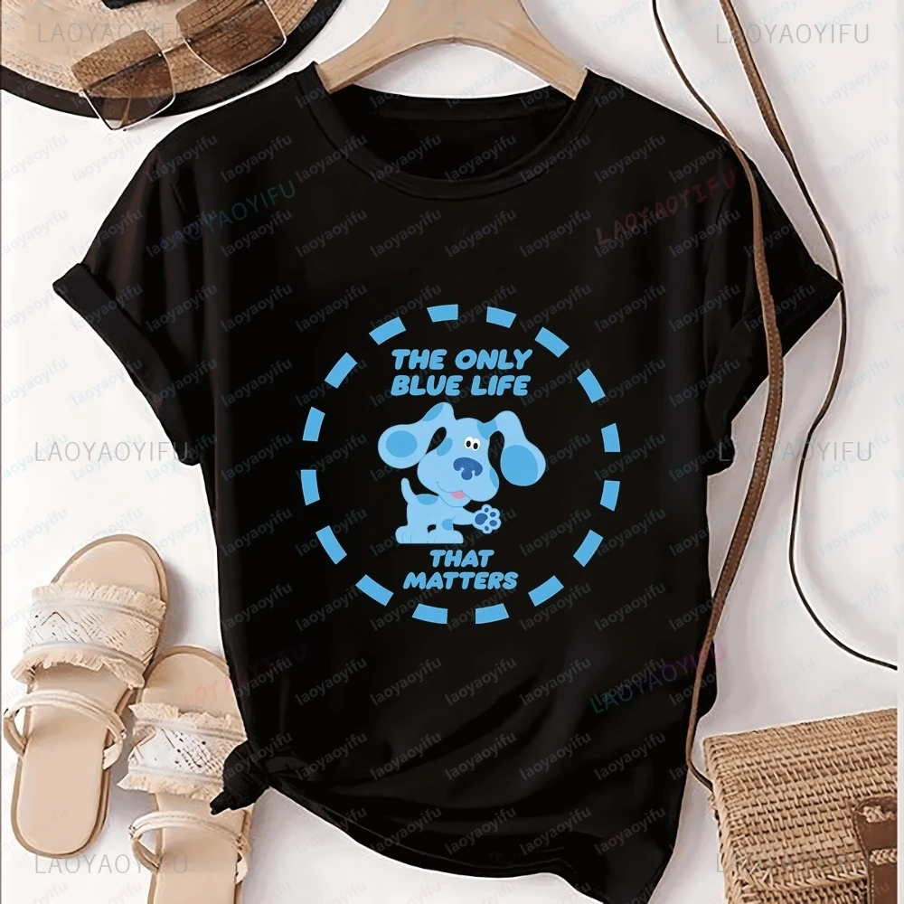 Joyeux Noël ! Dessin animé "Blue's Clues & You". Chemise tendance à manches courtes pour hommes et femmes. T-shirt à motifs.