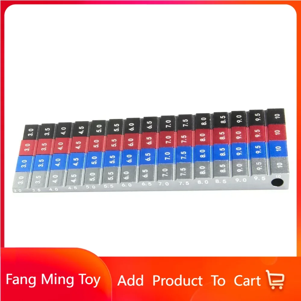 

Chassis Ride Height Gauge Aluminum Alloy 3‑10mm Rc Car Droop Gauge Accessories for 1/10 RC Drift Car