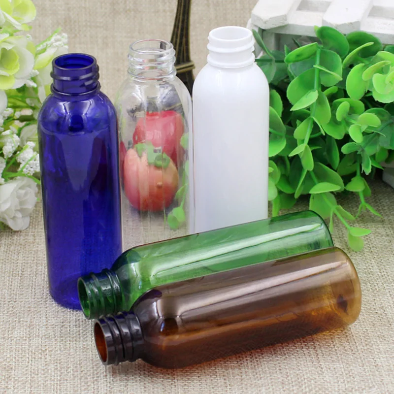 Botella vacía de plástico con tapa abatible de 60ml, tonificadores cosméticos, agua, champú, Perfume, contenedor recargable de viaje, marrón claro y verde