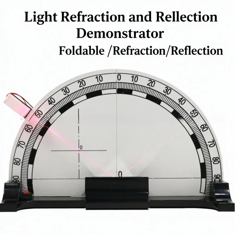 Light Reflection Refraction Demonstrator Magnetic Foldable Semicircular Glass Block Optics Experimental Tool for Junior High