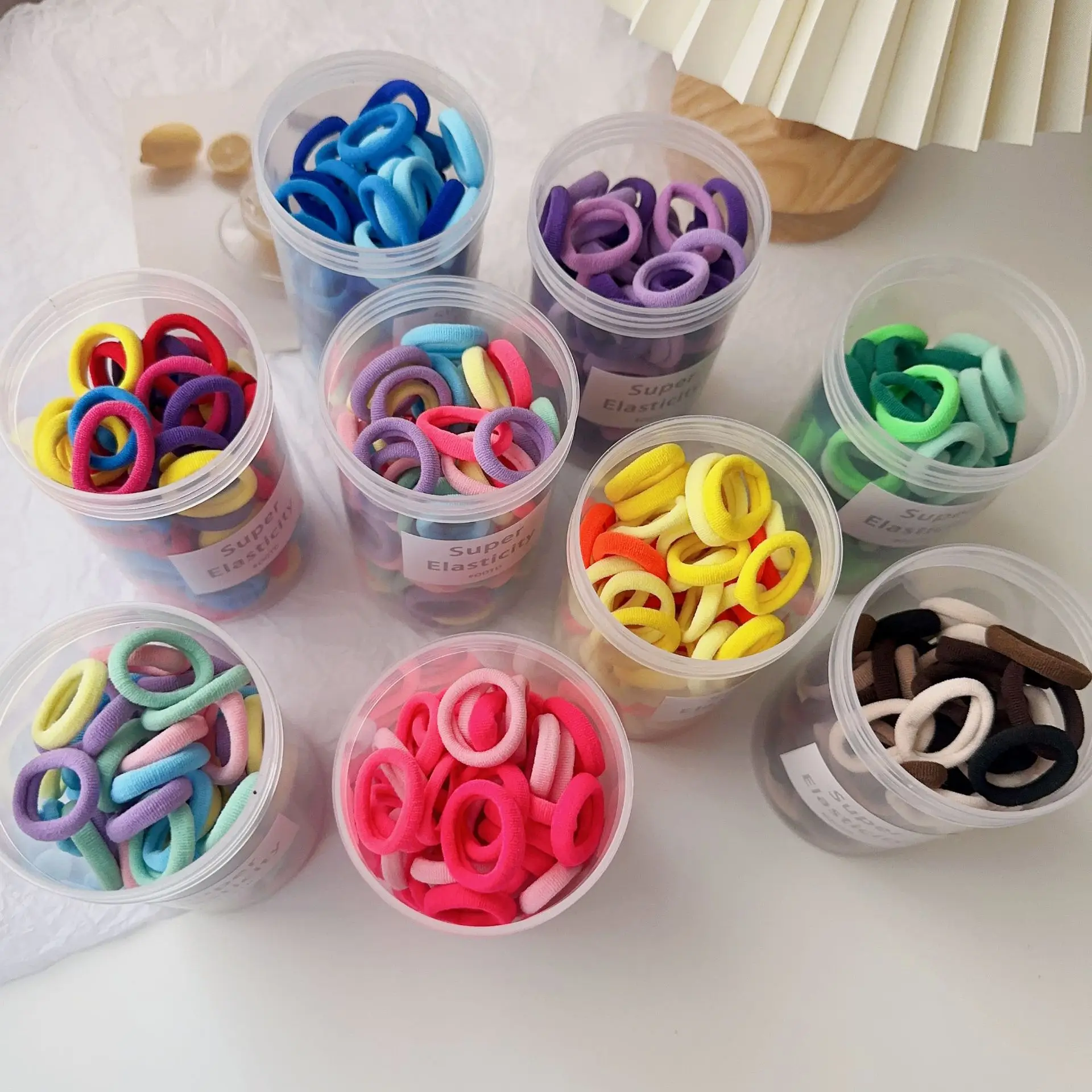 100/200Pcs Children Nylon Elastic Hair Bands Girls Rubber Band for Kids Scrunchie Hair Ties Clips Headband Baby Hair Accessories