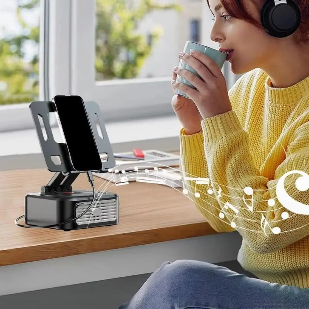 K Song 3 in 1 Desk Tablet Stand Foldable Singing Wireless Bluetooth Speaker High Sound Quality Innovative Broadcast Bracket
