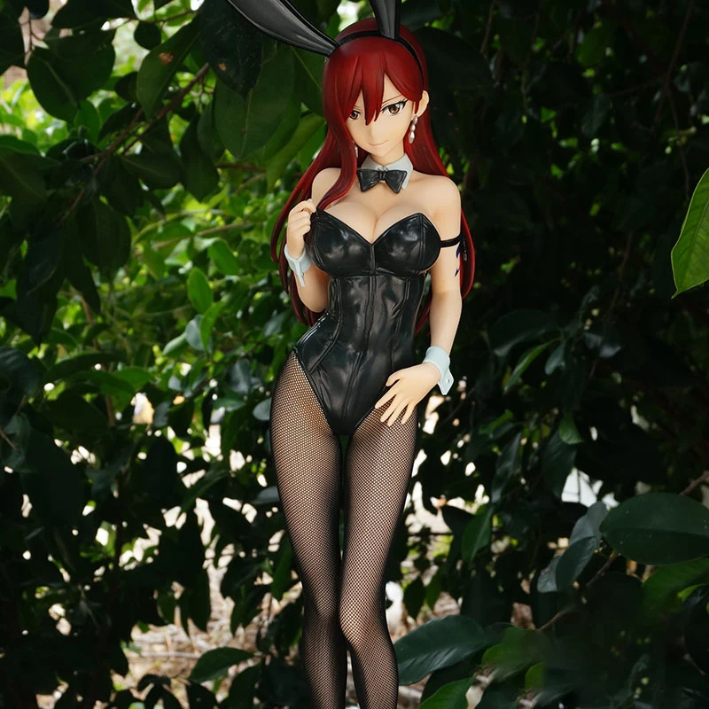 Demon Tail Elusha Bunny Hand, Red Hair Respzed, Pose debout avec queue dégradée, Cadeau décoratif pour adulte, Modèle 1/4, Original, En stock