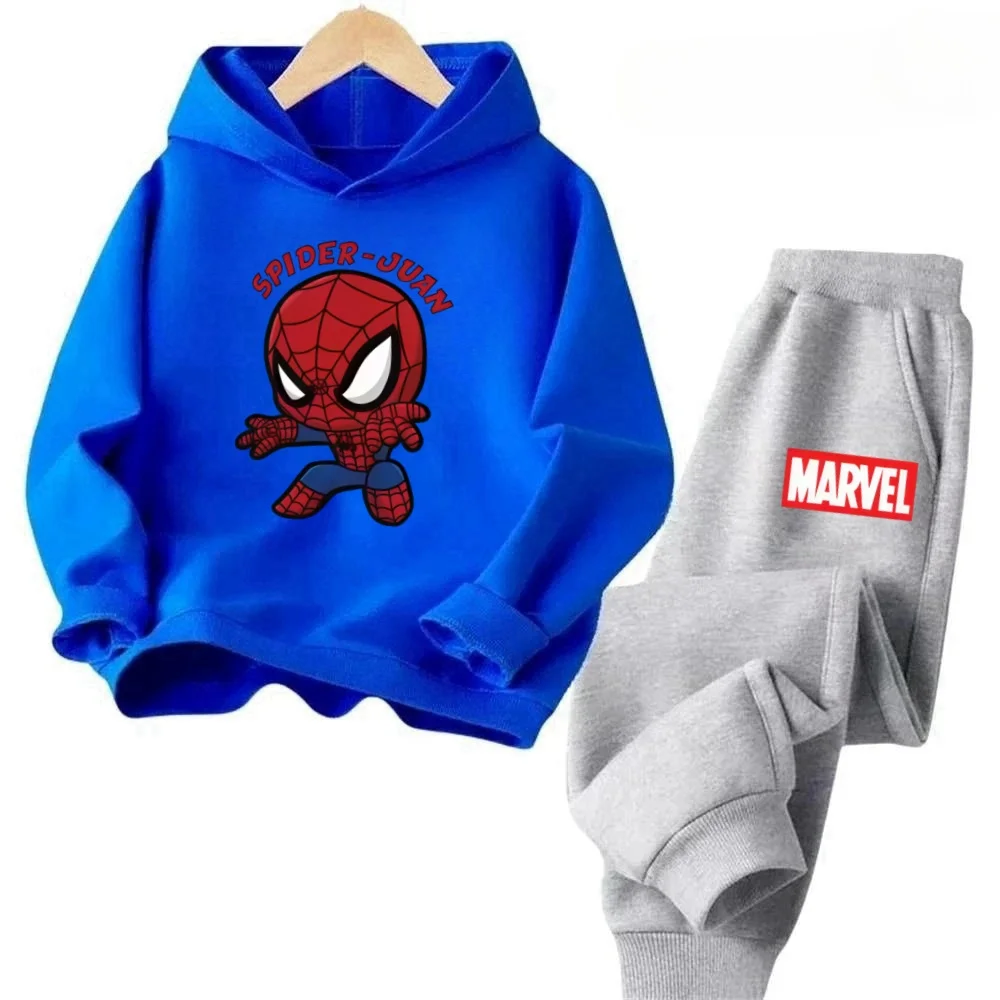 

Marvel Super Hero Kids Hoodie Set 2PCS Boys Girls Cartoon Print Long Sleeve Hooded Sweatshirt Pants Casual Comfortable Warm