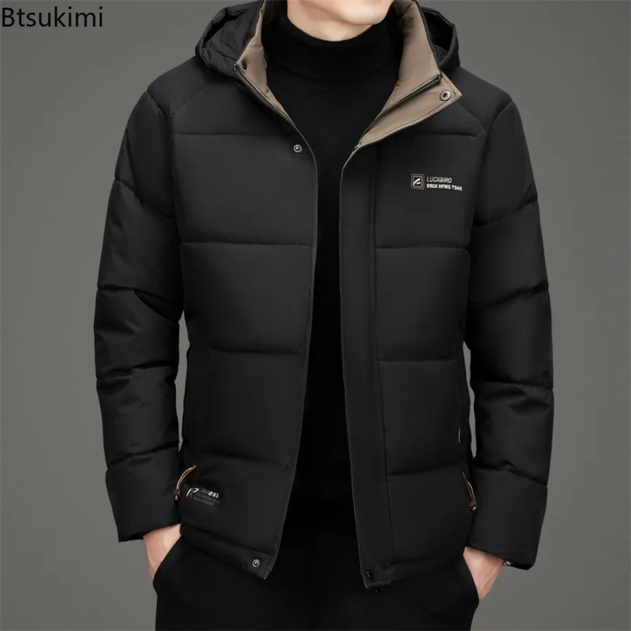 New 2025 Autumn Winter Men's Fashion Thickened Warm Hooded Cotton-padded Coats Casual Loose Comfortable Warm Parkas Jackets Male