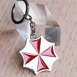 Popular Movie  Keychain Biohazard Umbrella Corporation Red Enamel Metal Keyring Fashion Car Key Chain for Fans Key Ring