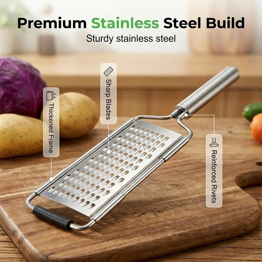 Handheld Food Grater,Professional Zester Slicing Set with 4 Interchangeable Blades for Lime,Cheese,Garlic,Ginger,Chocolate,Vegetable,Fruits view 3