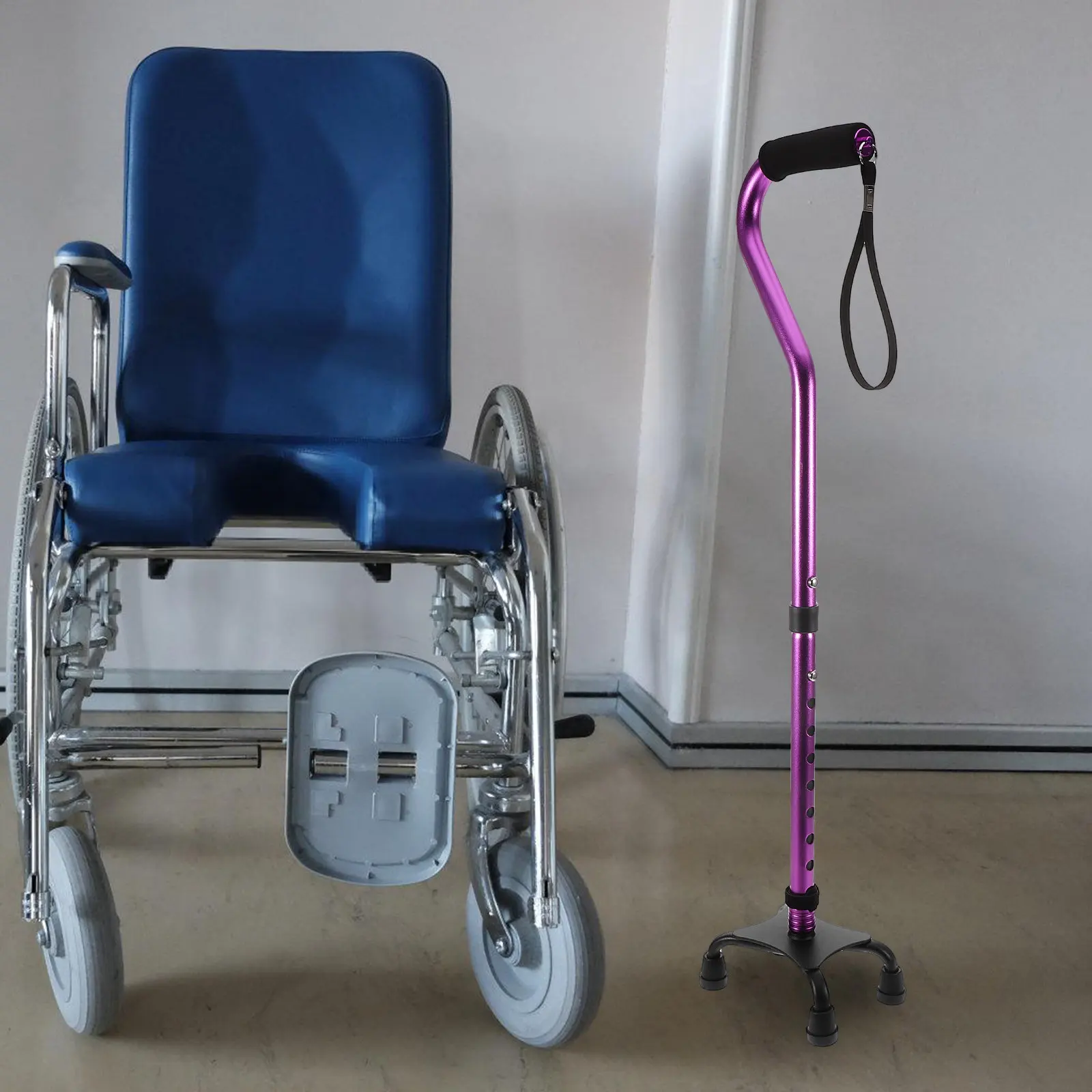 Adjustable Ergonomic Forearm Grip Cane Telescopic Lightweight Foldable Mobility Stick for Elderly Women Men Stability Walking