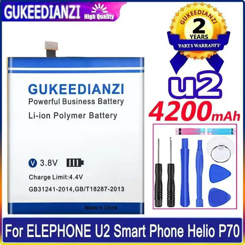 

4200Mah Mobile Phone Battery High Capacity Lightweight For Elephone U2 Helio P70
