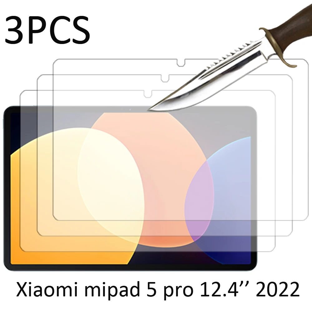 

3PCS for Xiaomi Mi Pad 5 pro 12.4'' 2022 Glass Screen Protector tablet protective film 9H 0.33mm